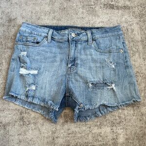 Just USA Light Blue Distressed Denim Shorts